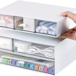 Desk Organizer with 6 Drawers， Desk Storage Box Office Drawer Organizer Desk Organization and Storage Pen Storage Plastic Makeup Storage Suitable for Office， School， Home